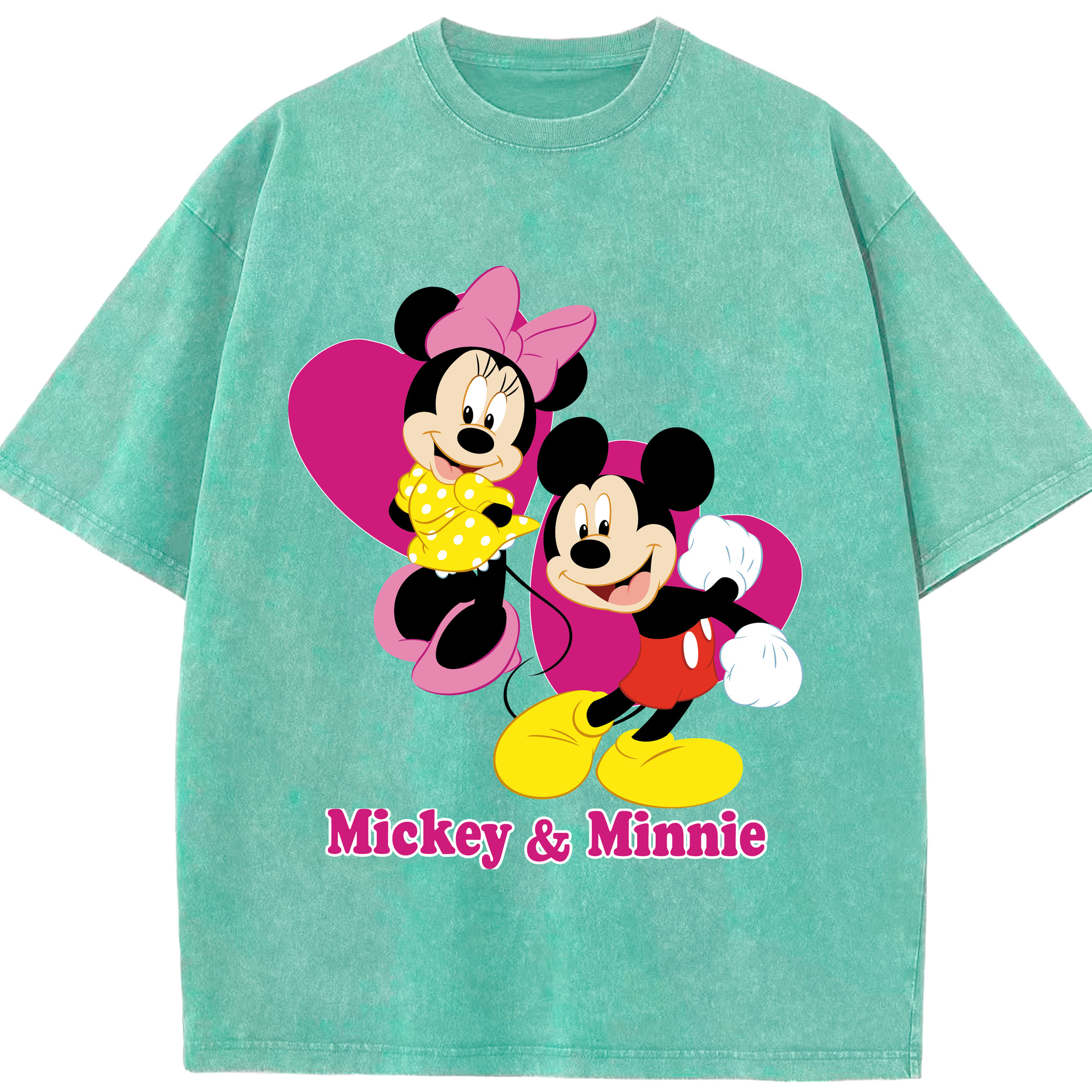 （画像用） ミッキーマウス Mickey Mouse 綿100% ヴィンテージ風 半袖Tシャツ（フロントプリント）